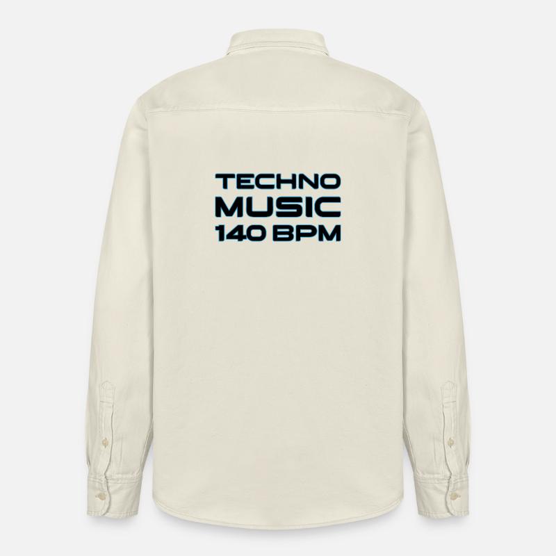 Techno Neon 140 BPM - Chemise unisexe coupe décontractée bio Stanley/Stella - écru doux