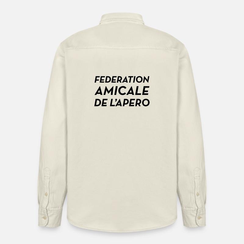 Fédération Amicale de l’Apéro - Chemise unisexe coupe décontractée bio Stanley/Stella - écru doux