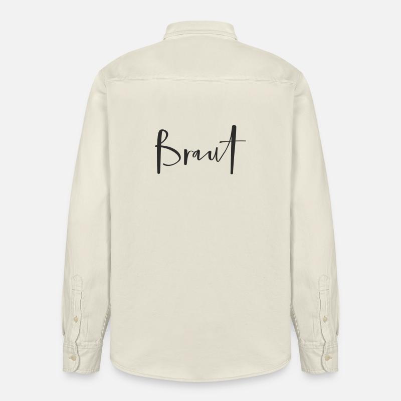 Braut – Stylisches Hochzeits-Textdesign - Relaxed Fit Unisex Organic Hemd von Stanley/Stella - Natur