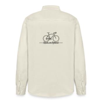 Les routes sont optionnelles pour l’art de la ligne de gravel - Chemise unisexe coupe décontractée bio Stanley/Stella - écru doux - Dos - AI Model Male 178 light (178cm)