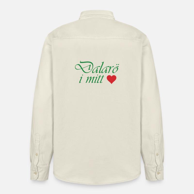 Dalarö dans mon cœur - Chemise unisexe coupe décontractée bio Stanley/Stella - écru doux