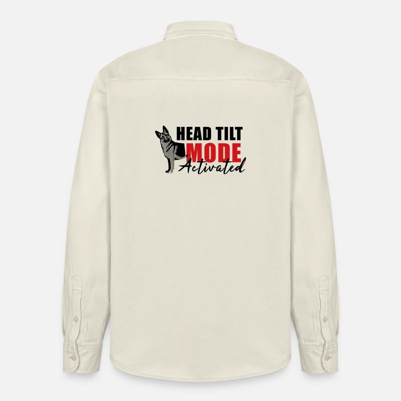 Schäfi Silhouette - Head Tilt linear Schäferhund - Relaxed Fit Unisex Organic Hemd von Stanley/Stella - Natur