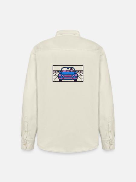 Retro Car Miami Logo - Relaxed Fit Unisex Organic Shirt by Stanley/Stella - soft Ecru