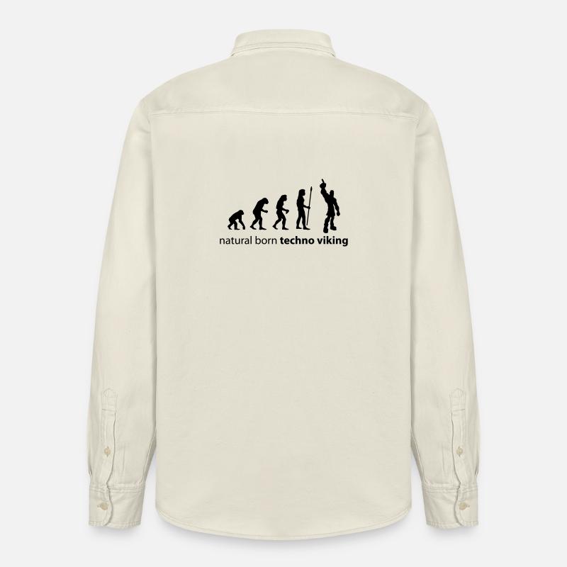 evolution_techno_viking - Chemise unisexe coupe décontractée bio Stanley/Stella - écru doux