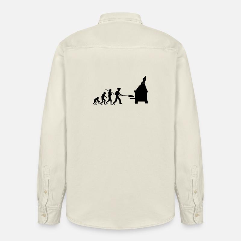 Evolution Pizza Boulanger - Chemise unisexe coupe décontractée bio Stanley/Stella - écru doux