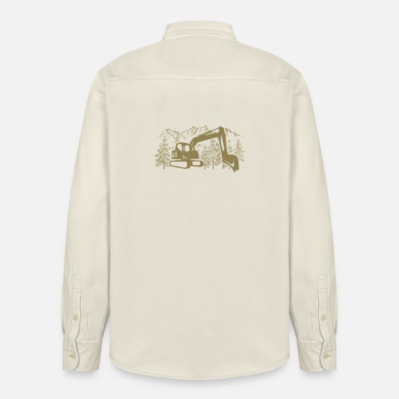 Bagger Silhouette Baugeräteführer Arbeit - Relaxed Fit Unisex Organic Hemd von Stanley/Stella - Natur