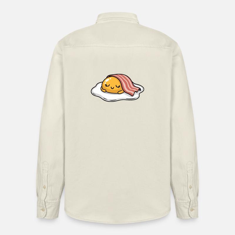 Sleeping Egg with Bacon Cartoon - Relaxed Fit Unisex Organic Hemd von Stanley/Stella - Natur