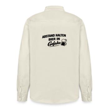 Beer in danger - Relaxed Fit Unisex Organic Shirt by Stanley/Stella - soft Ecru - Back - AI Model Male 178 light (178cm)