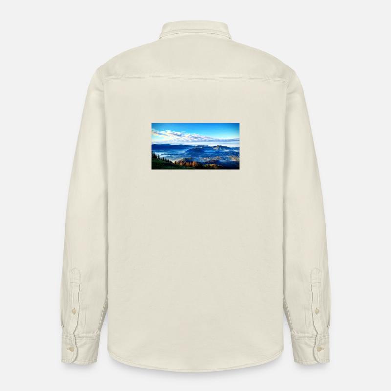 Morgennebel Berglandschaft - Relaxed Fit Unisex Organic Hemd von Stanley/Stella - Natur