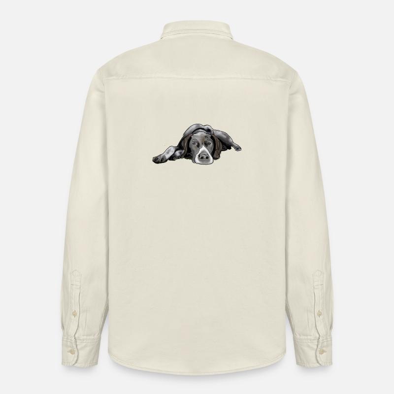 Pointer Deutsch Kurzhaar - Relaxed Fit Unisex Organic Hemd von Stanley/Stella - Natur