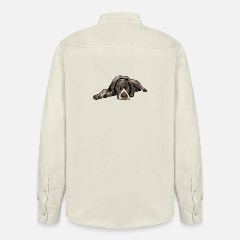 Pointer Deutsch Kurzhaar - Relaxed Fit Unisex Organic Hemd von Stanley/Stella - Natur