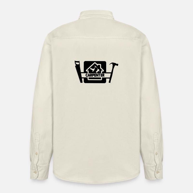 Logo avec texte charpentier - Chemise unisexe coupe décontractée bio Stanley/Stella - écru doux
