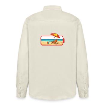 Summer Beach Umbrella Chair - Relaxed Fit Unisex Organic Shirt by Stanley/Stella - soft Ecru - Back - AI Model Male 178 light (178cm)
