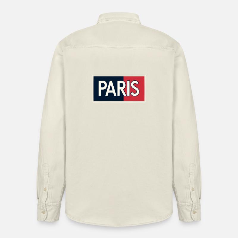 Pariser blaue und rote Blöcke - Relaxed Fit Unisex Organic Hemd von Stanley/Stella - Natur