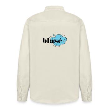Blasé - Relaxed Fit Unisex Organic Shirt by Stanley/Stella - soft Ecru - Back - AI Model Male 178 light (178cm)