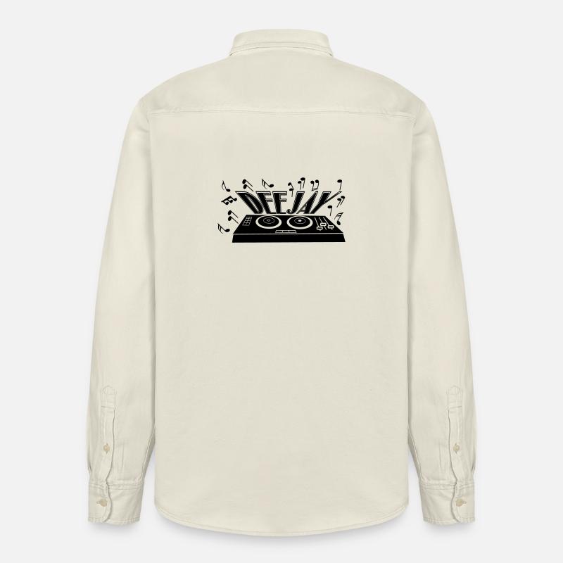 Deejay avec platine et tons - Chemise unisexe coupe décontractée bio Stanley/Stella - écru doux