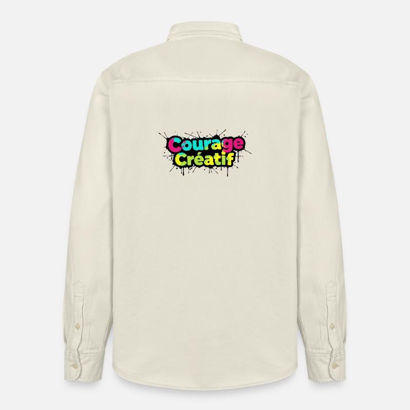 Courage Créatif Bunte Typografie - Relaxed Fit Unisex Organic Hemd von Stanley/Stella - Natur