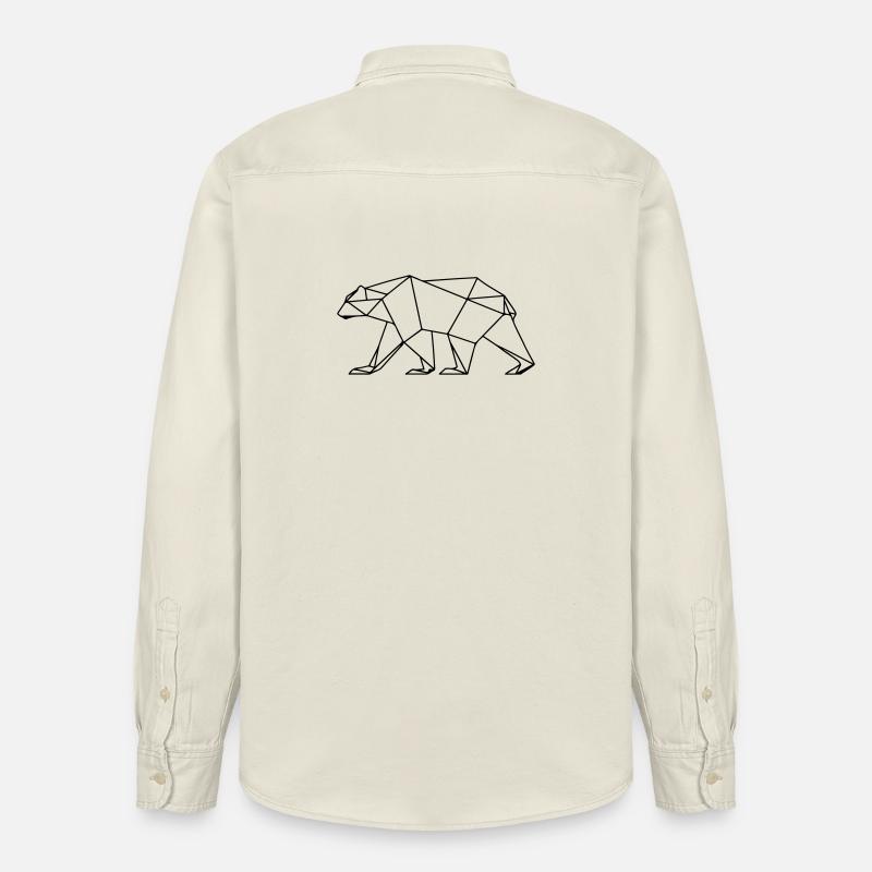 Polar Bär Polygon Eisbär Symbol - Relaxed Fit Unisex Organic Hemd von Stanley/Stella - Natur