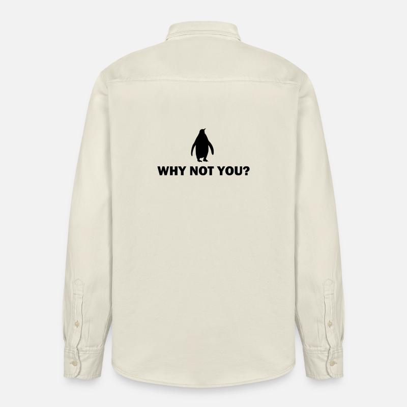 Penguin Motivation Design - Pourquoi pas vous - Chemise unisexe coupe décontractée bio Stanley/Stella - écru doux