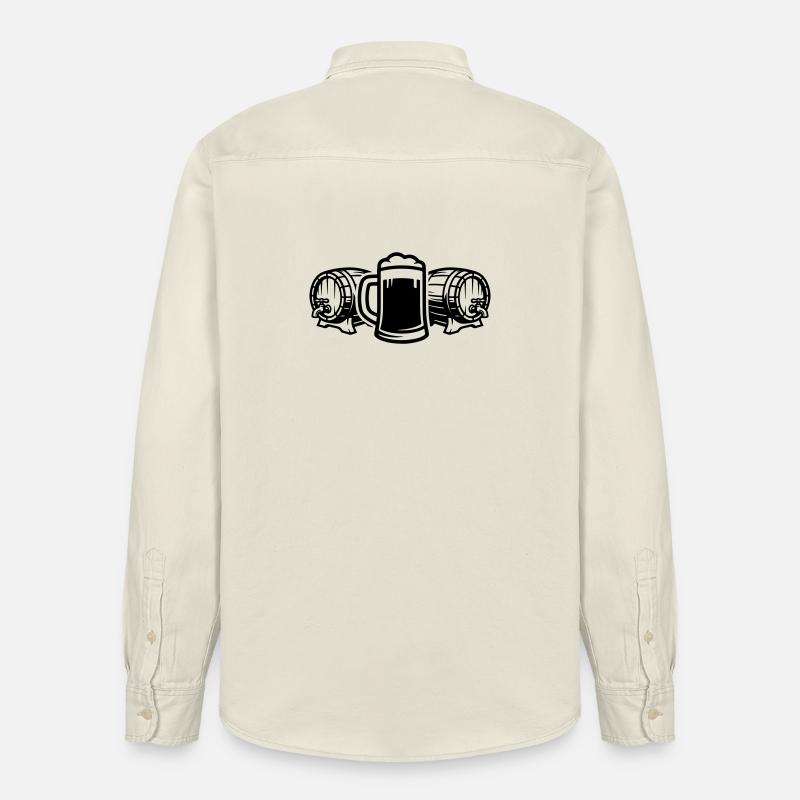 Bierfass Symbol Bier - Relaxed Fit Unisex Organic Hemd von Stanley/Stella - Natur
