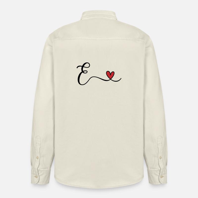 Buchstabe E Monogramm - Relaxed Fit Unisex Organic Hemd von Stanley/Stella - Natur