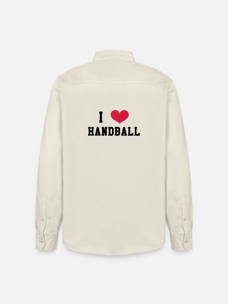 I Love Handball - Relaxed Fit Unisex Organic Shirt by Stanley/Stella - soft Ecru