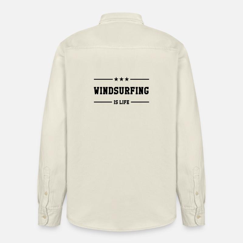 Windsurfen / Windsurfer / Windsurf / Windsurfing - Relaxed Fit Unisex Organic Hemd von Stanley/Stella - Natur