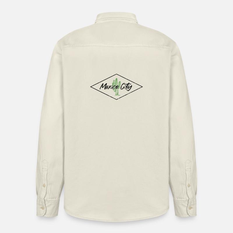 Œuvres d’art du cactus à Mexico - Chemise unisexe coupe décontractée bio Stanley/Stella - écru doux