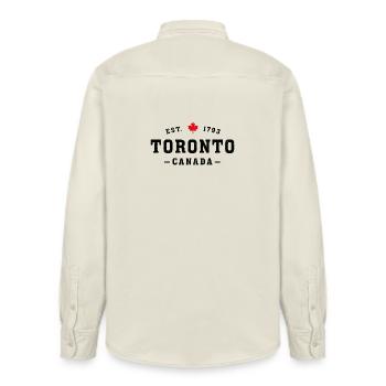 Toronto, Canada - Chemise unisexe coupe décontractée bio Stanley/Stella - écru doux - Dos - AI Model Male 178 light (178cm)