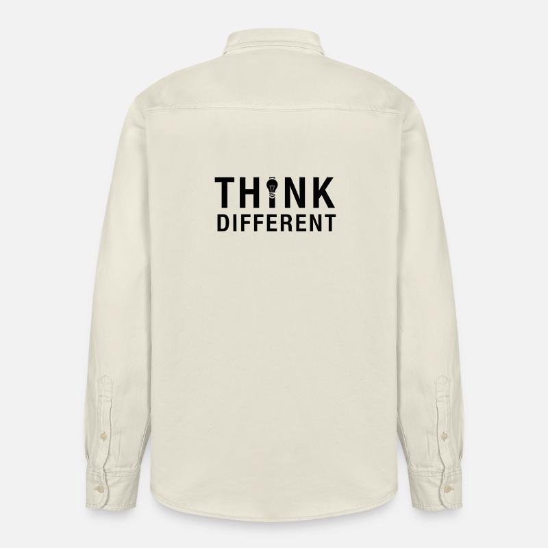 Kreatives Denken Sie anders Glühbirnendesign - Relaxed Fit Unisex Organic Hemd von Stanley/Stella - Natur