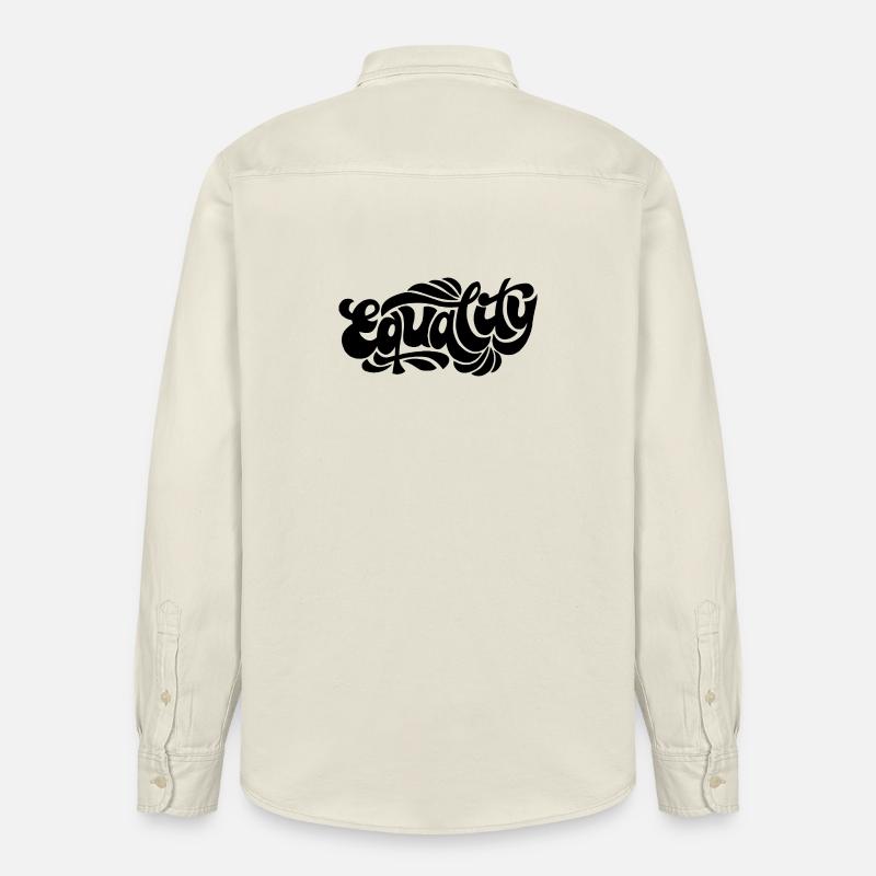 Egalité – Conception d’une déclaration féministe - Chemise unisexe coupe décontractée bio Stanley/Stella - écru doux