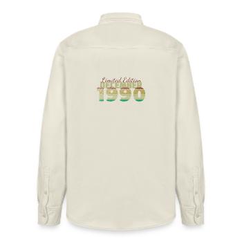 35th Anniversary Limited Edition (SCR) 12/1990 - Relaxed Fit Unisex Organic Shirt by Stanley/Stella - soft Ecru - Back - AI Model Male 178 light (178cm)