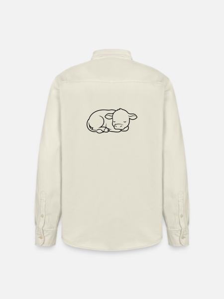 Veau endormi Vache bébé mignon - Chemise unisexe coupe décontractée bio Stanley/Stella - écru doux