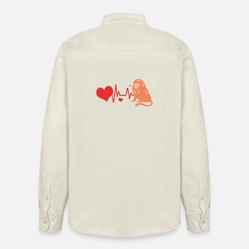 Tamarin Monkey Monkey Monkey Monkey Face - Relaxed Fit Unisex Organic Shirt by Stanley/Stella - soft Ecru