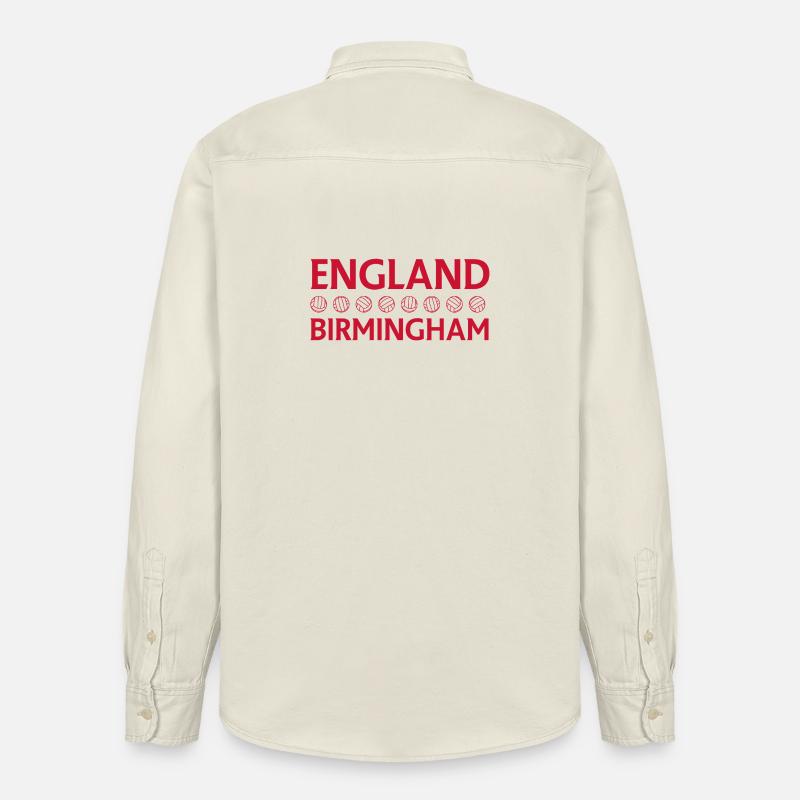 Emblème de cricket Angleterre Birmingham - Chemise unisexe coupe décontractée bio Stanley/Stella - écru doux