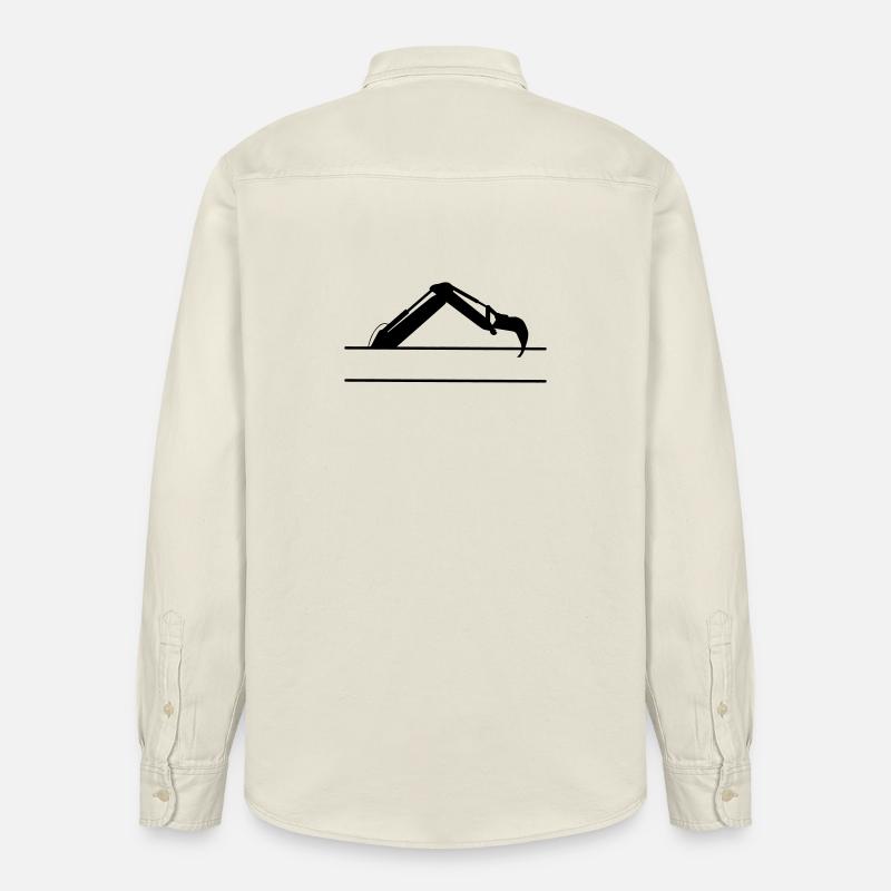 Baggerarm maßgeschneidert – Baukonstruktion - Relaxed Fit Unisex Organic Hemd von Stanley/Stella - Natur