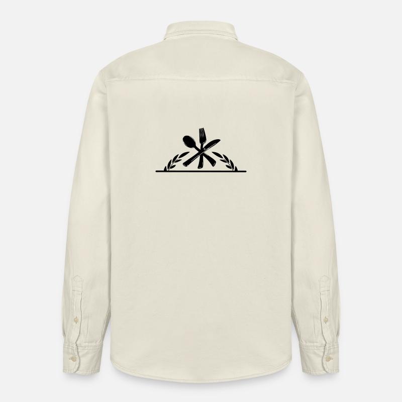 Besteckmenü-Logo mit halbem Lorbeerkranz. - Relaxed Fit Unisex Organic Hemd von Stanley/Stella - Natur