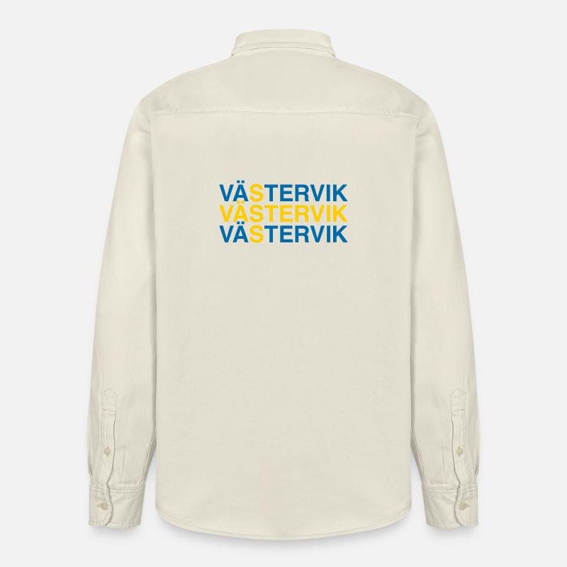 VÄSTERVIK Suède Sverige Suède Drapeau - Chemise unisexe coupe décontractée bio Stanley/Stella - écru doux
