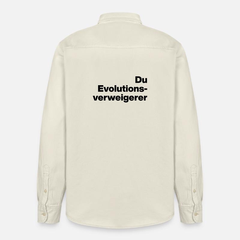 DU EVOLUTIONSVERWEIGERER. SARKASMUS, FRECH - Relaxed Fit Unisex Organic Hemd von Stanley/Stella - Natur