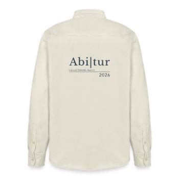 Abitur 2026 - Relaxed Fit Unisex Organic Hemd von Stanley/Stella - Natur - Hinten - AI Model Male 178 light (178cm)