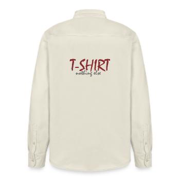 T-Shirt nothing else - Relaxed Fit Unisex Organic Shirt by Stanley/Stella - soft Ecru - Back - AI Model Male 178 light (178cm)