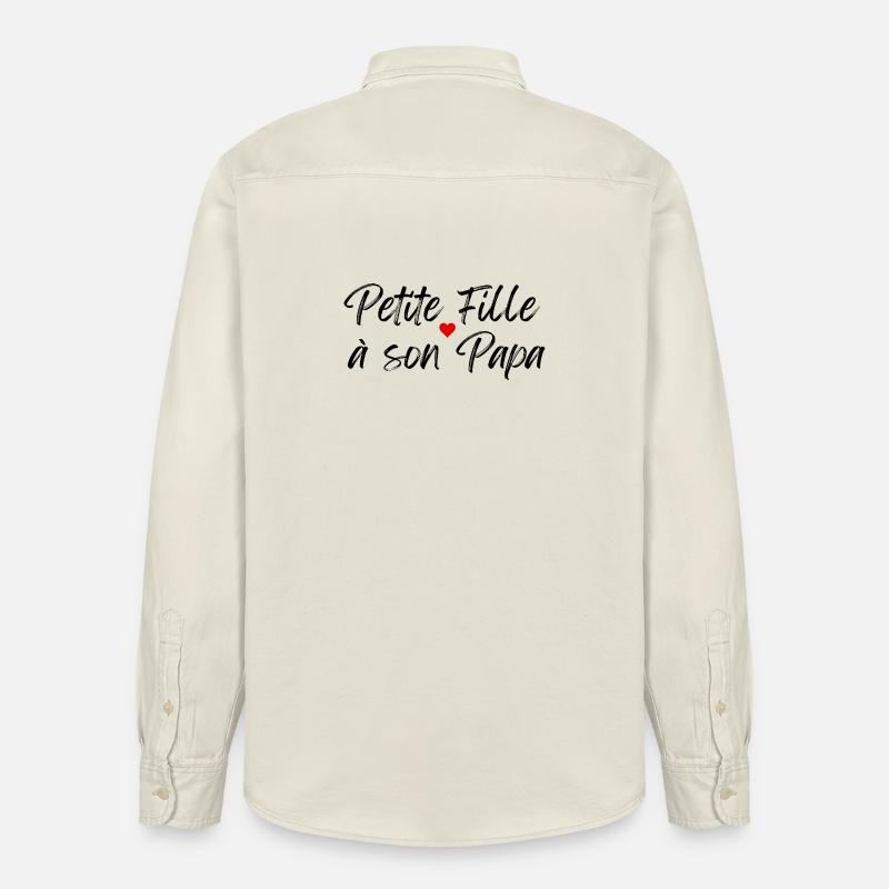 Kleines Mädchen mit ihrem Papa - Relaxed Fit Unisex Organic Hemd von Stanley/Stella - Natur