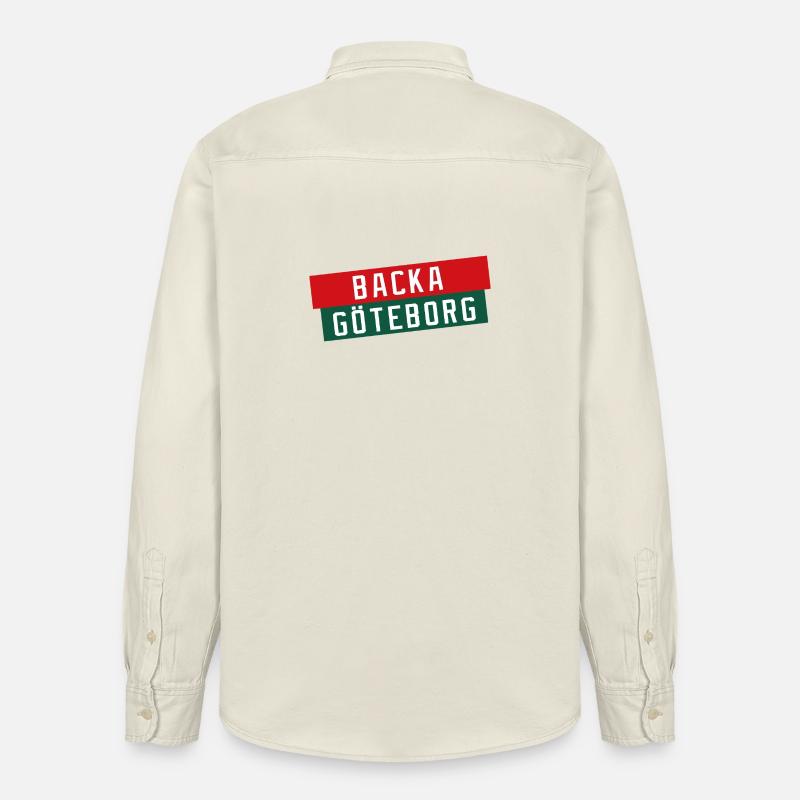 Backa Göteborg Diagonaltext - Chemise unisexe coupe décontractée bio Stanley/Stella - écru doux