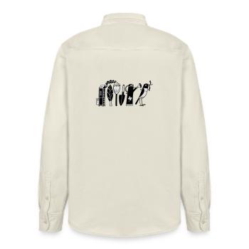 Garten - Relaxed Fit Unisex Organic Hemd von Stanley/Stella - Natur - Hinten - AI Model Male 178 light (178cm)