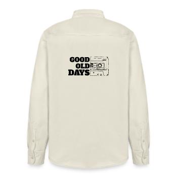 Cassette Good Old Days Blanc - Chemise unisexe coupe décontractée bio Stanley/Stella - écru doux - Dos - AI Model Male 178 light (178cm)