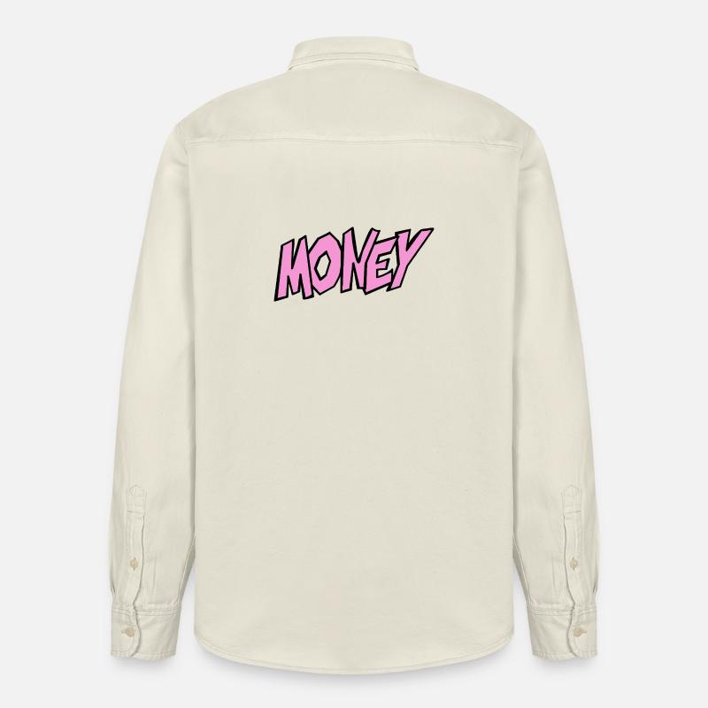 Geld-Illustration mit Lebendiger Typografie - Relaxed Fit Unisex Organic Hemd von Stanley/Stella - Natur