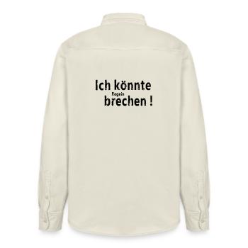 Ich koennte brechen - Relaxed Fit Unisex Organic Hemd von Stanley/Stella - Natur - Hinten - AI Model Male 178 light (178cm)