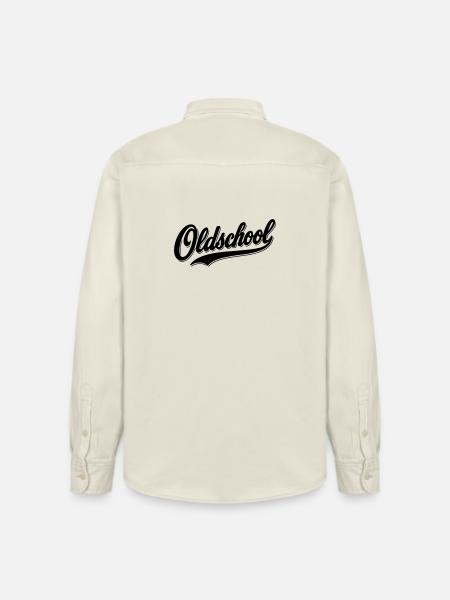 Oldschool Retro Logo T-Shirt - Relaxed Fit Unisex Organic Shirt by Stanley/Stella - soft Ecru