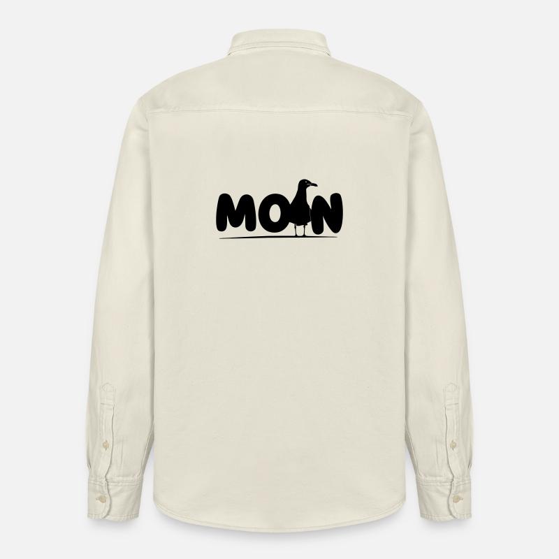 Moin mit Möwe - Relaxed Fit Unisex Organic Hemd von Stanley/Stella - Natur