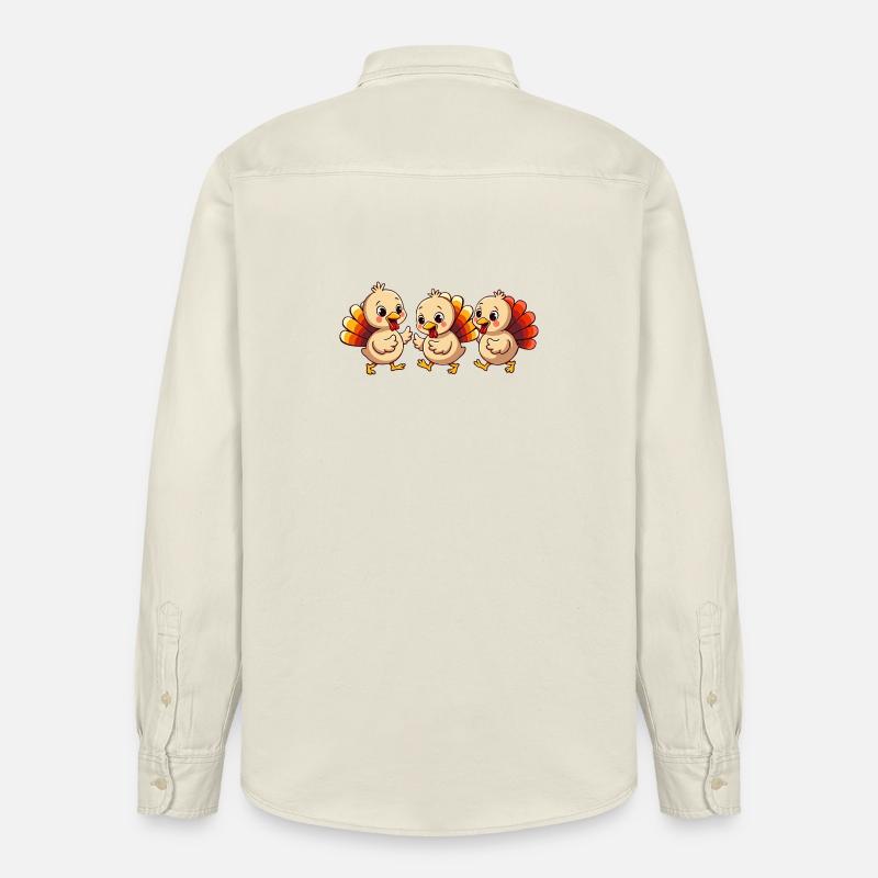 Bébé dinde de Thanksgiving - Chemise unisexe coupe décontractée bio Stanley/Stella - écru doux